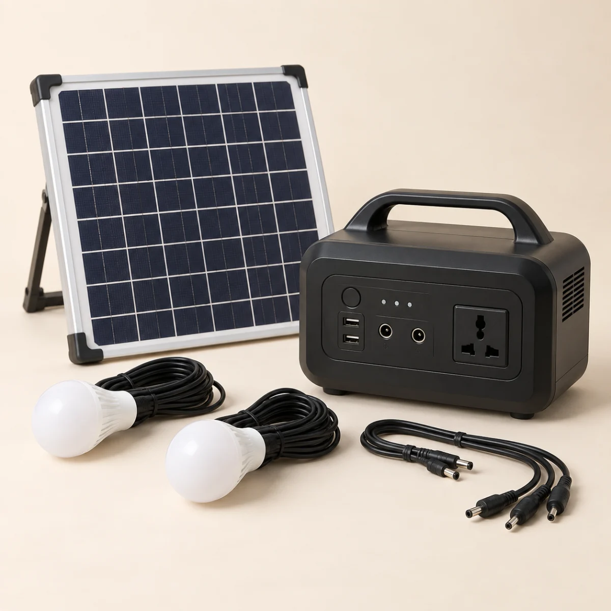 Illustrative solar home power kit sample picture